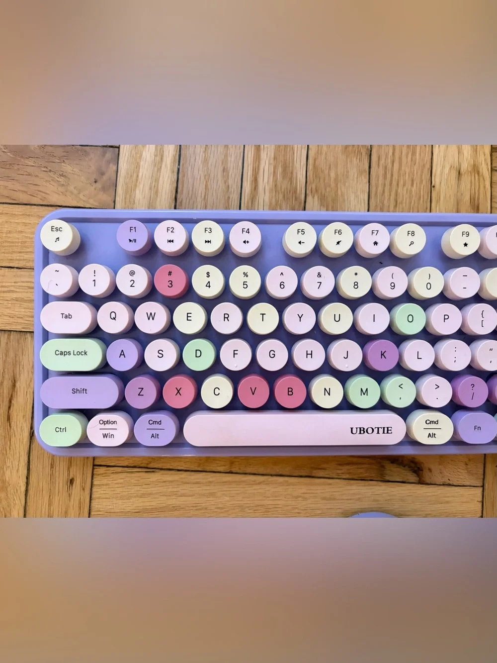 UBOTIE Viral Purple Pastel Colorful Wireless Keyboard and Mouse Windows or Mac